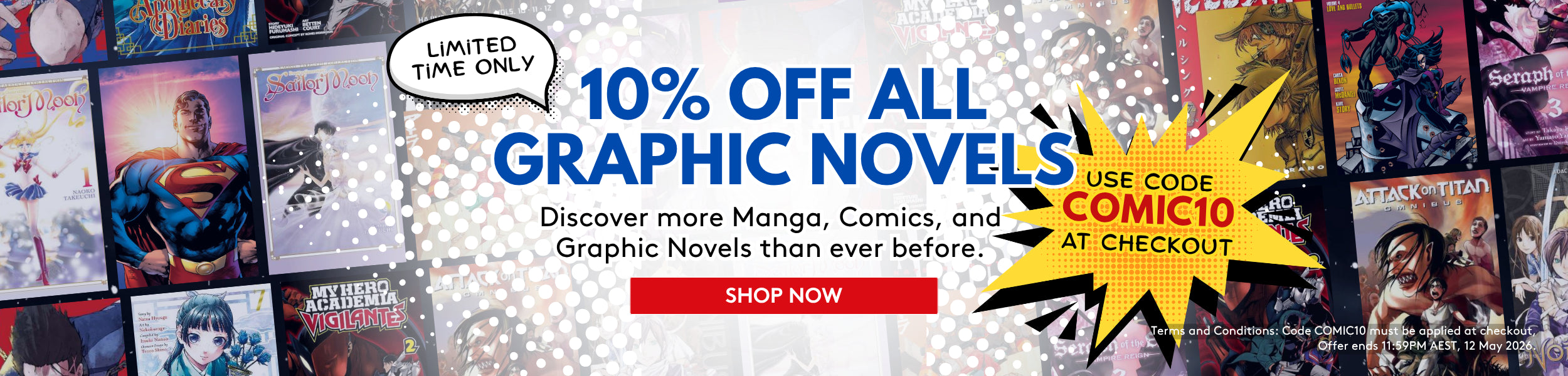 Graphic Novels Sale 10% off Comics and Manga