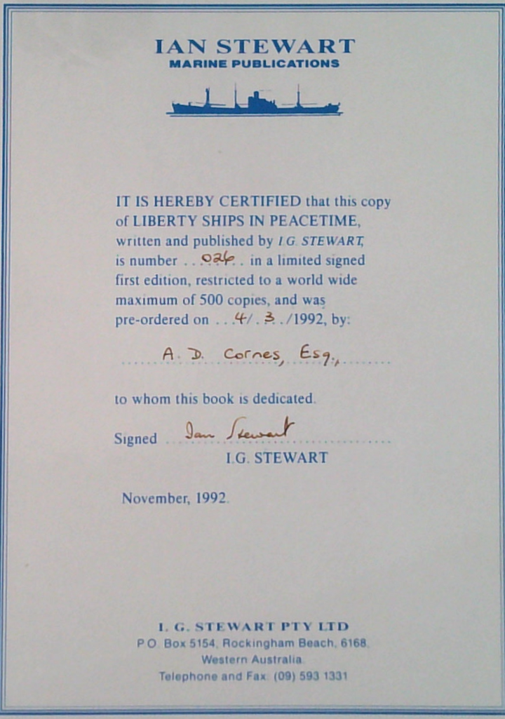 Liberty Ships In Peacetime (SIGNED & NUMBERED)