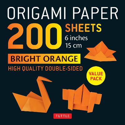 Origami Paper 200 sheets Bright Orange 6"a: Solid Orange Double-Sided