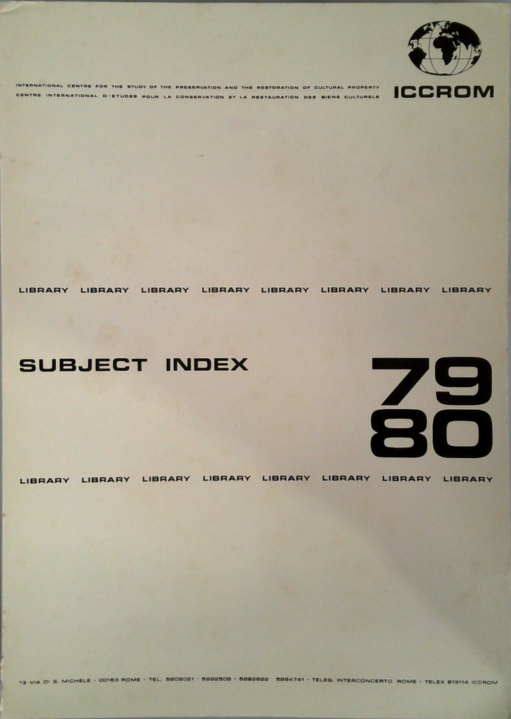 Iccrom Subject Index