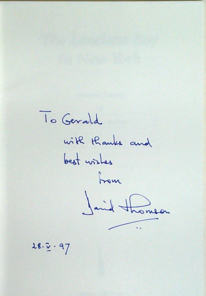 The Loneliest Boy In New York (SIGNED)