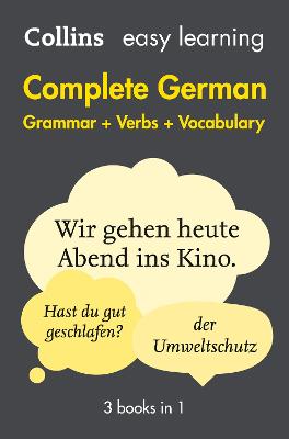 Easy Learning German Complete Grammar, Verbs and Vocabulary (3 books