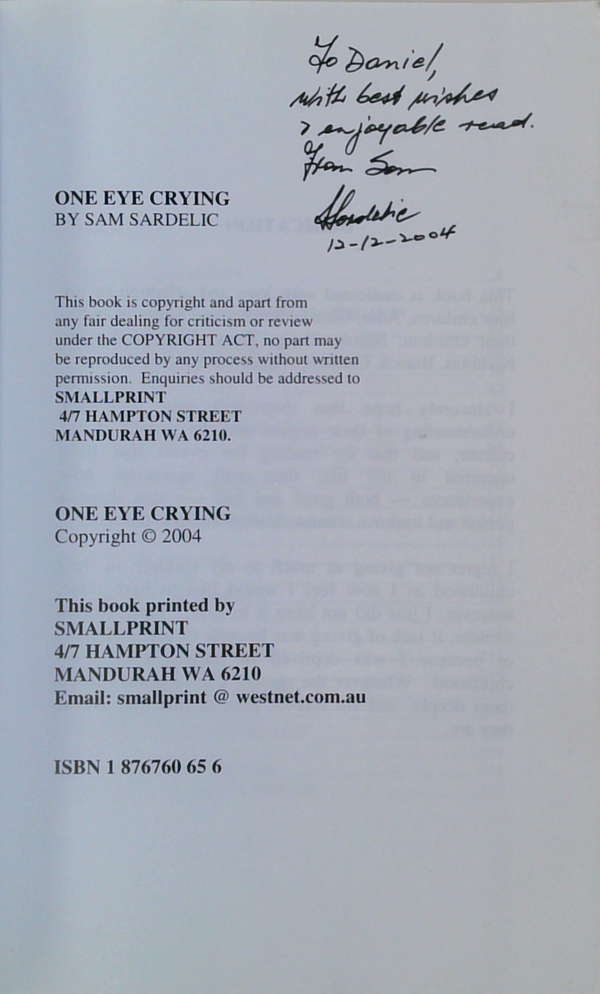 One Eye Crying (SIGNED)