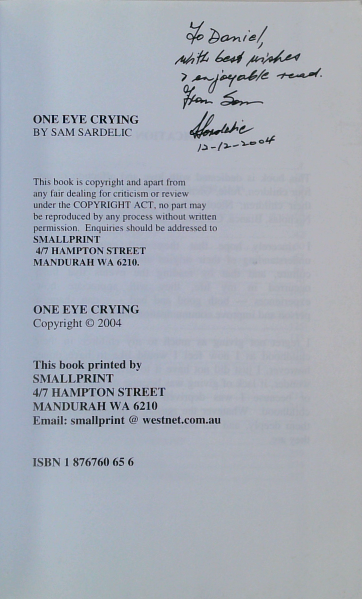 One Eye Crying (SIGNED)