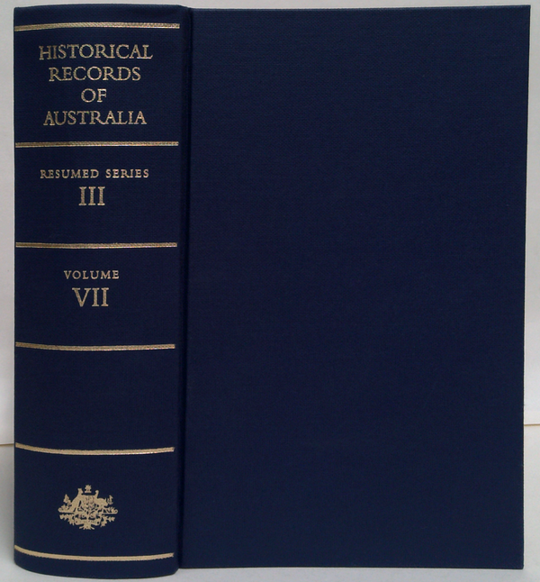 Historical Records Of Australia: Resumed Series III, Volume VII