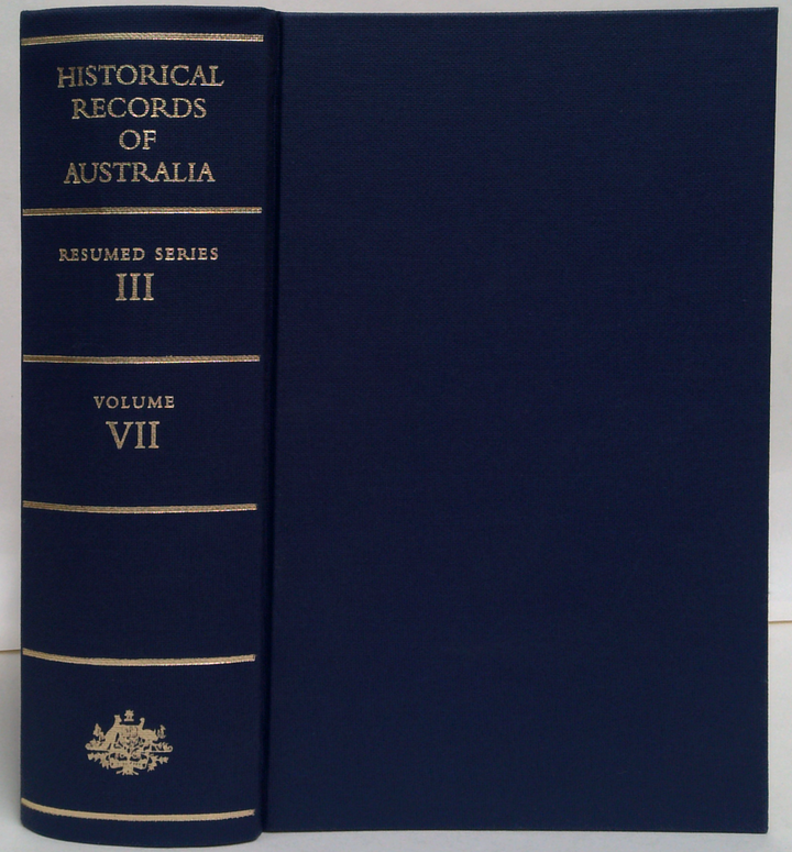 Historical Records Of Australia: Resumed Series III, Volume VII