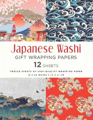 Japanese Washi Gift Wrapping Papers - 12 Sheets: 18 x 24 inch (45 x 61