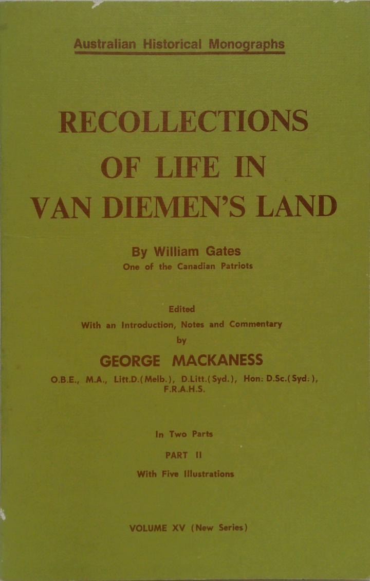 Recollections Of Life In Van Diemen's Land