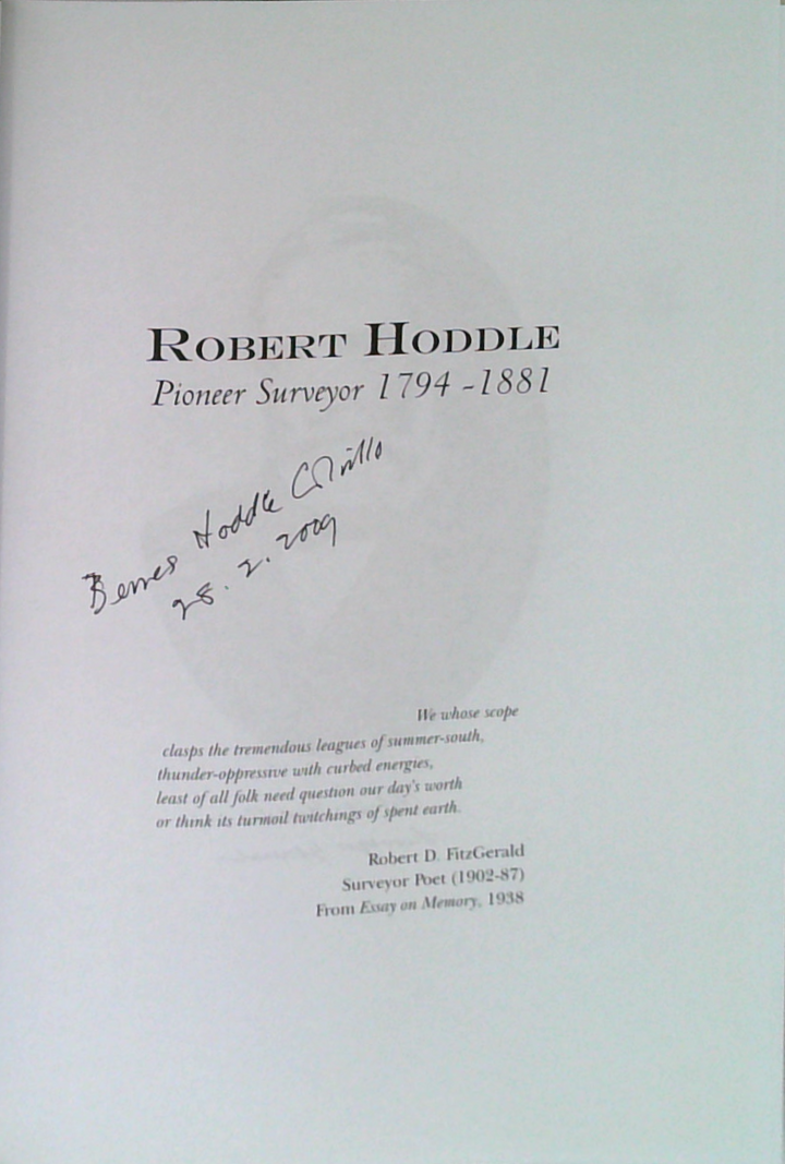 Robert Hoddle: Pioneer Surveyor 1794-1881 (SIGNED)