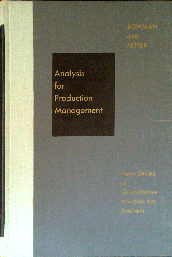 Analysis For Production Management