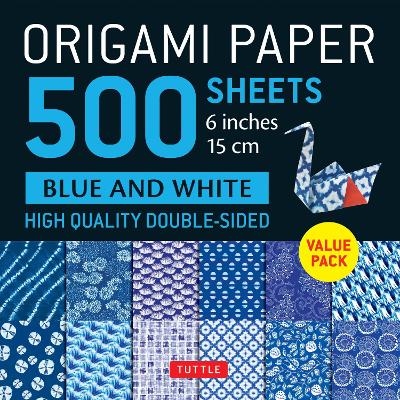 Origami Paper 500 sheets Blue & White 6" (15 cm): Tuttle Origami