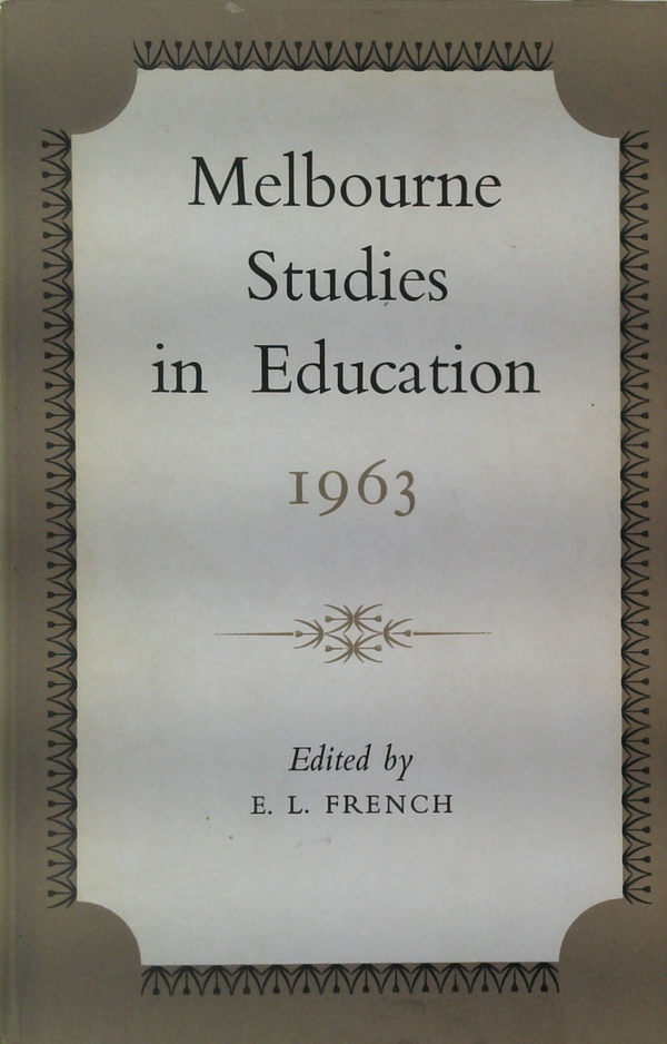 Melbourne Studies In Education 1963