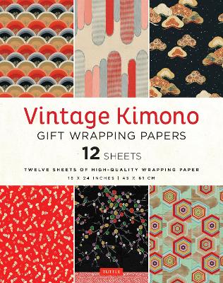 Vintage Kimono Gift Wrapping Papers - 12 sheets: 6 illustrations from