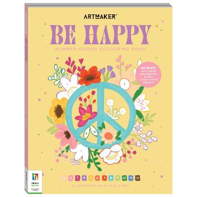 Number Guided Colouring Book: Be Happy