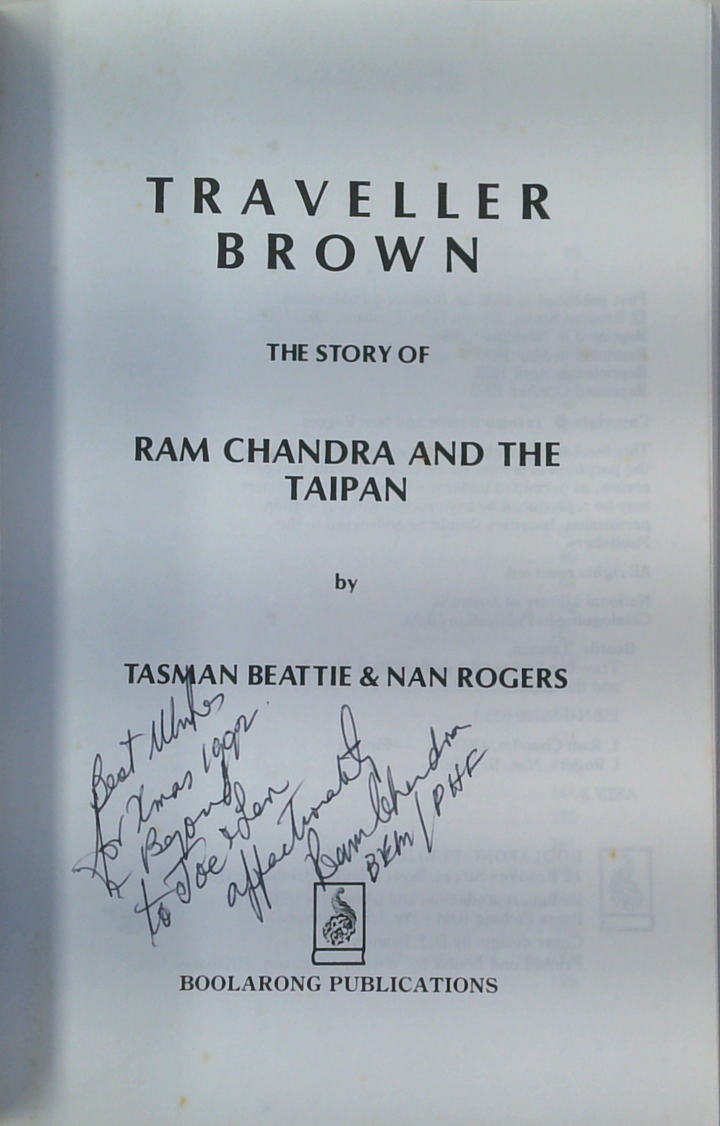 Traveller Brown: The Story Of Ram Chandra And The Taipan (SIGNED)