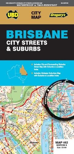 Brisbane City Streets & Suburbs Map