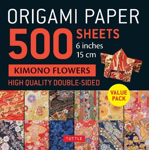 Origami Paper 500 sheets Kimono Flowers 6" (15 cm)