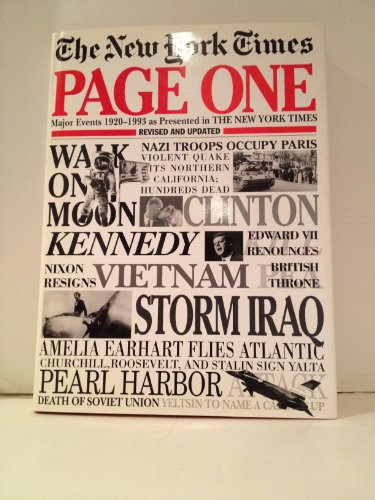 Page One: Major Events, 1920-1993, as Presented in the New York Times