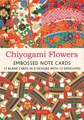 Chiyogami Flowers Embossed Note Cards - 12 Cards: 12 Blank Cards in 6