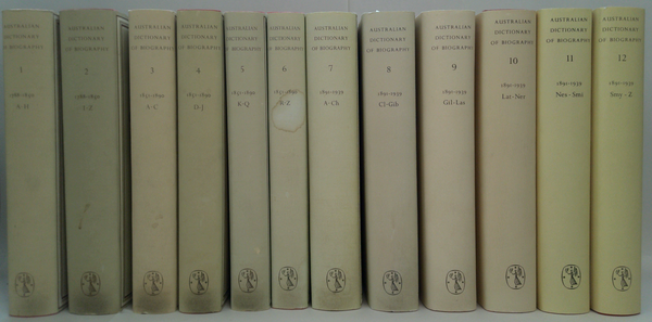Australian Dictionary Of Biography (12-Volume Set)