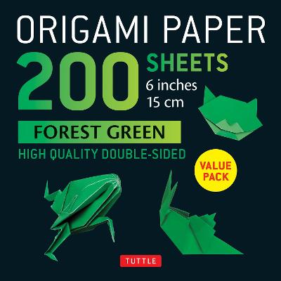 Origami Paper 200 sheets Forest Green 6"a: Solid Green Double-Sided