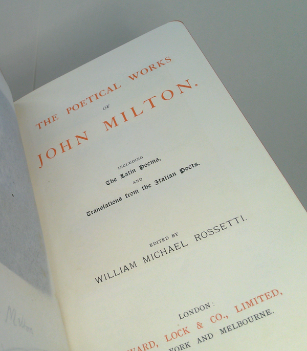 The Poetical Works Of John Milton; Including The Latin Poems And Translations From The Italian Poets