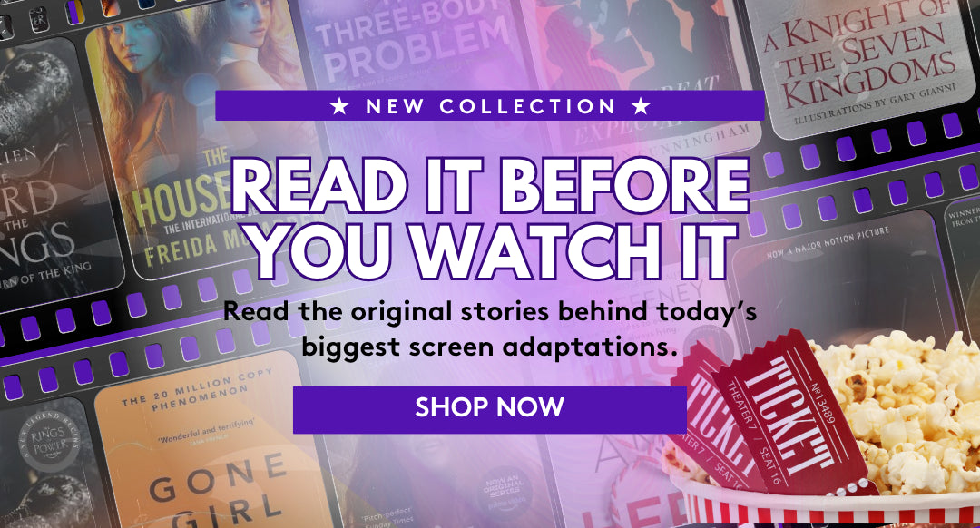 Read it before you watch , book to screen adaptations. Background features popular book to movie books including The Housemaid, The Three-Body Problem, Dune, The Last Thing He old Me, His and Hers, and Daisy Jones and the Six.