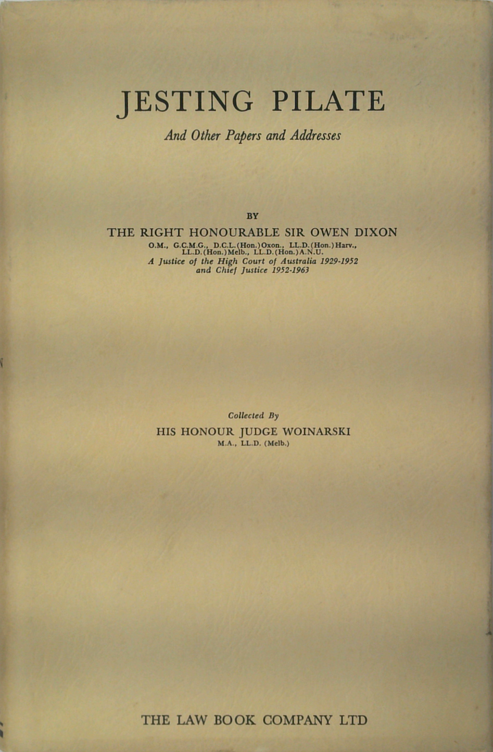 Jesting Pilate: And Other Papers And Addresses