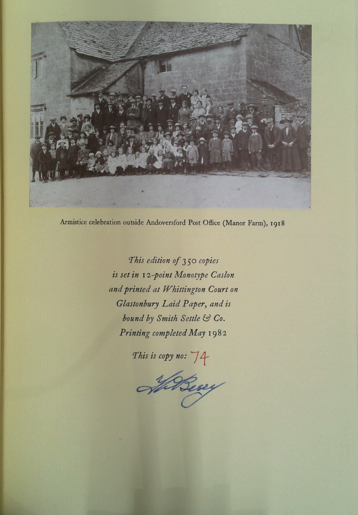 Whittington: Memories Of A Cotswold Village (SIGNED)