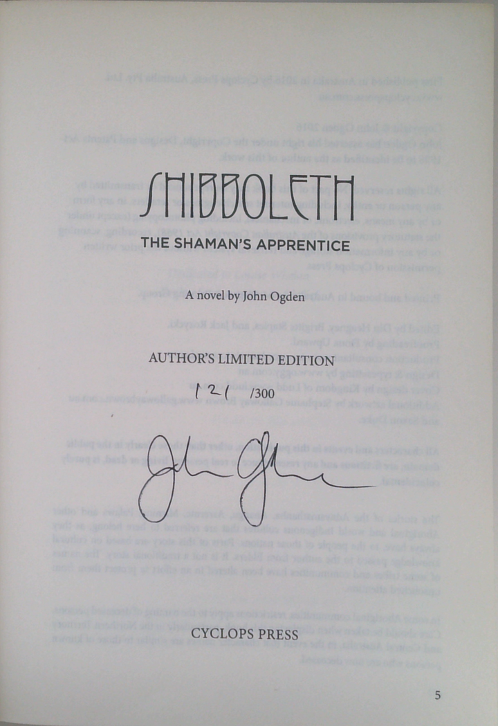 Shibboleth: The Shaman's Apprentice (SIGNED)