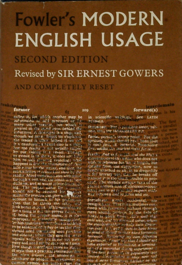 Fowler's Modern English Usage: Second Edition
