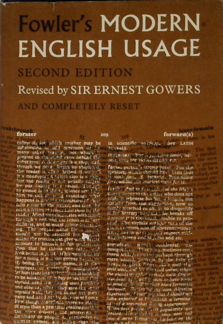 Fowler's Modern English Usage: Second Edition