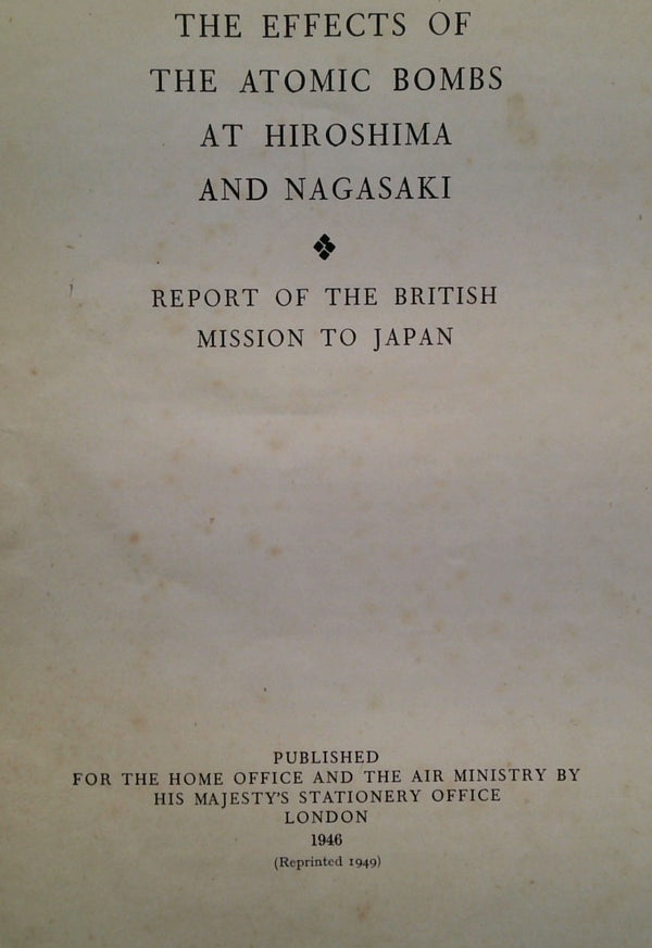 The Effects of the Atomic Bombs at Hiroshima and Nagasaki