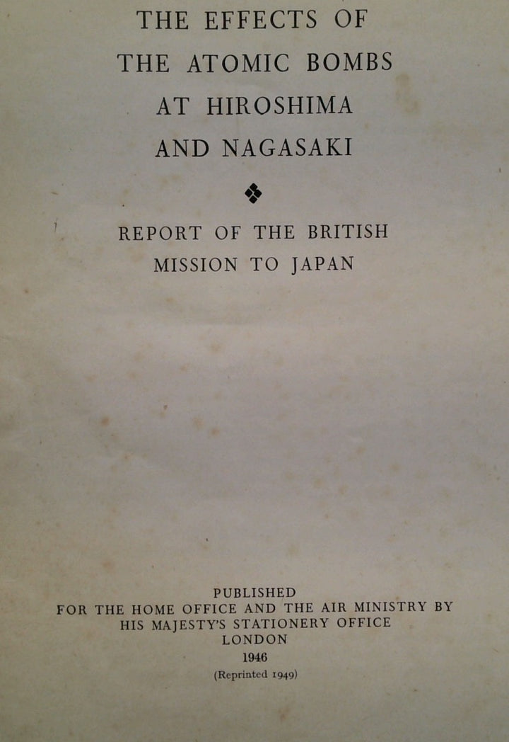 The Effects of the Atomic Bombs at Hiroshima and Nagasaki