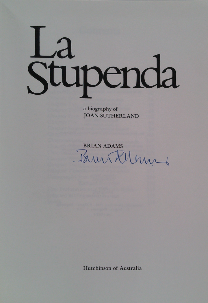La Stupenda: A Biography Of Joan Sutherland (SIGNED)