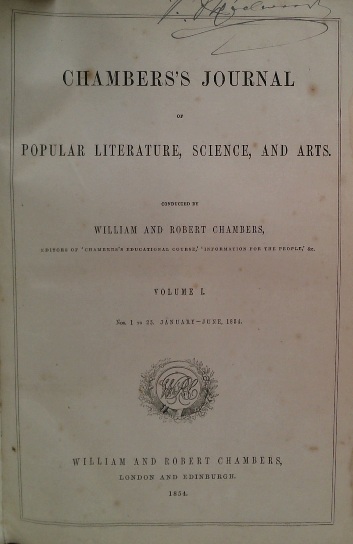 Chambers's Journal Of Popular Literature, Science, And Arts.