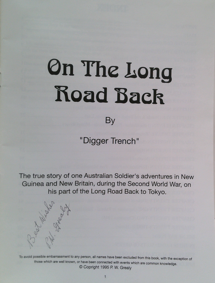 On The Long Road Back (SIGNED)