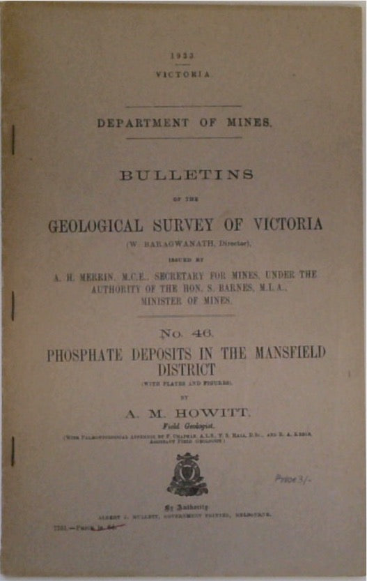 Department of Mines, Bulletins of the Geological Survey of Victoria, No. 46