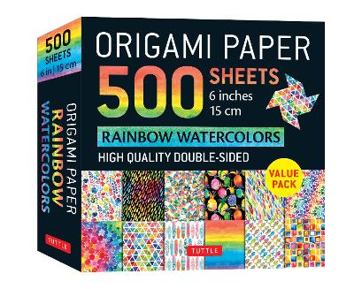 Origami Paper 500 sheets Rainbow Watercolors 6" (15 cm): Tuttle