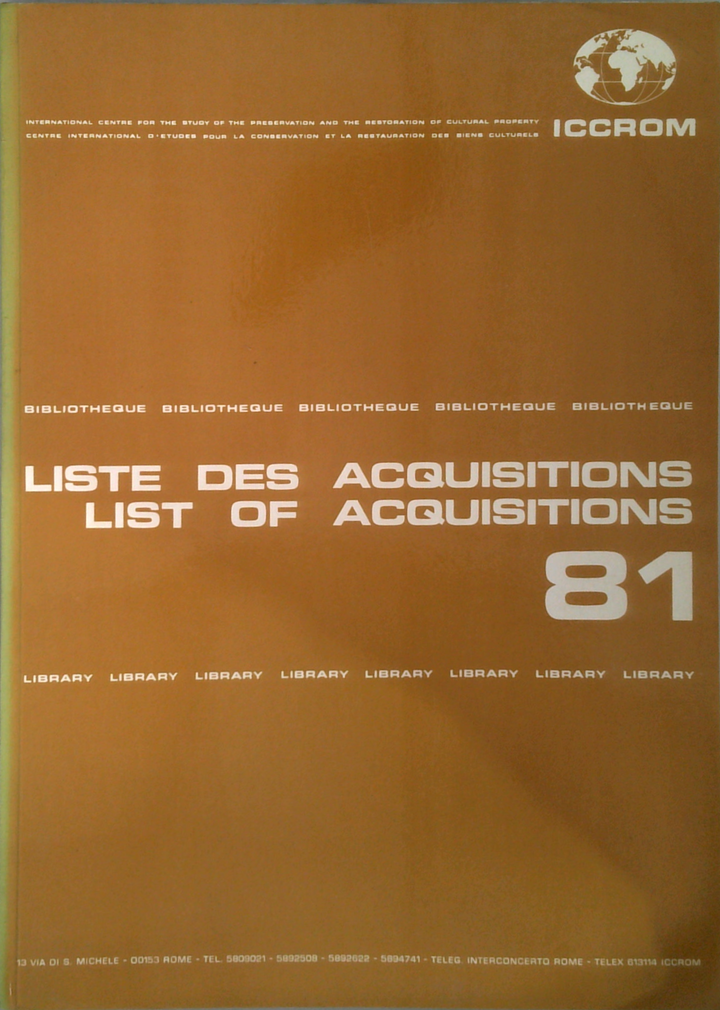 Liste Des Acquisitions: List Of Acquisitions