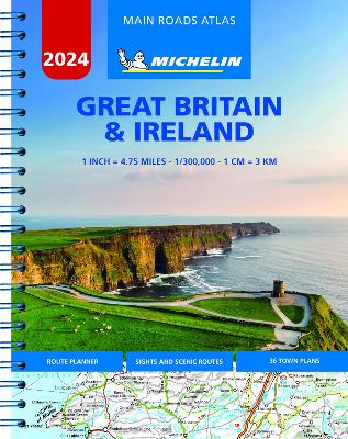 Great Britain & Ireland 2024 - Mains Roads Atlas (A4-Spiral): Tourist