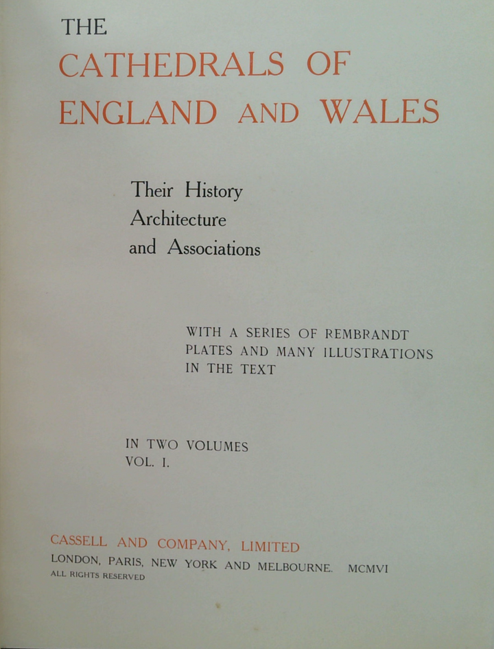 The Cathedrals Of England And Wales (Two-Volume Set)