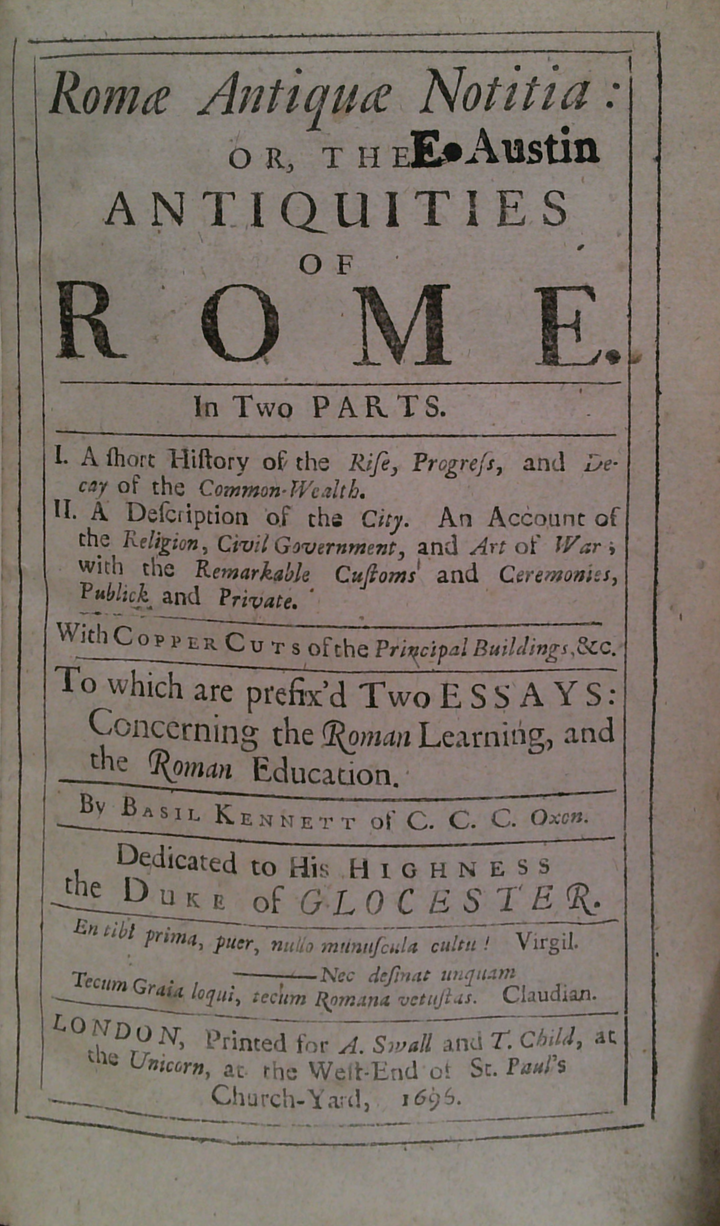 Antiquities Of Rome: In Two Parts