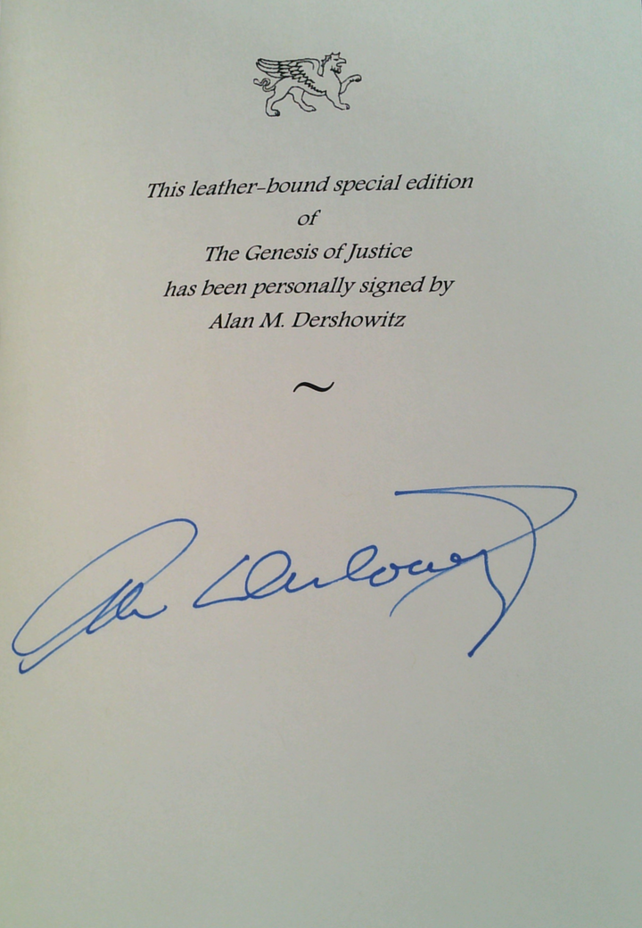 The Genesis Of Justice: Ten Stories Of Biblical Injustice That Led To The Ten Commandments And Modern Law (SIGNED)