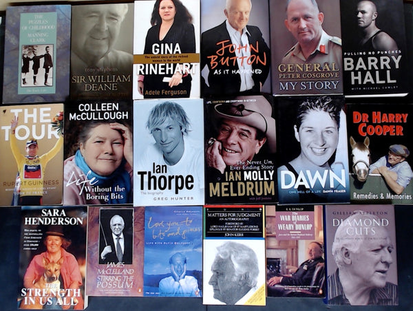 Secondhand Australian Biographies and Histories Bargain Book Box DSH1207