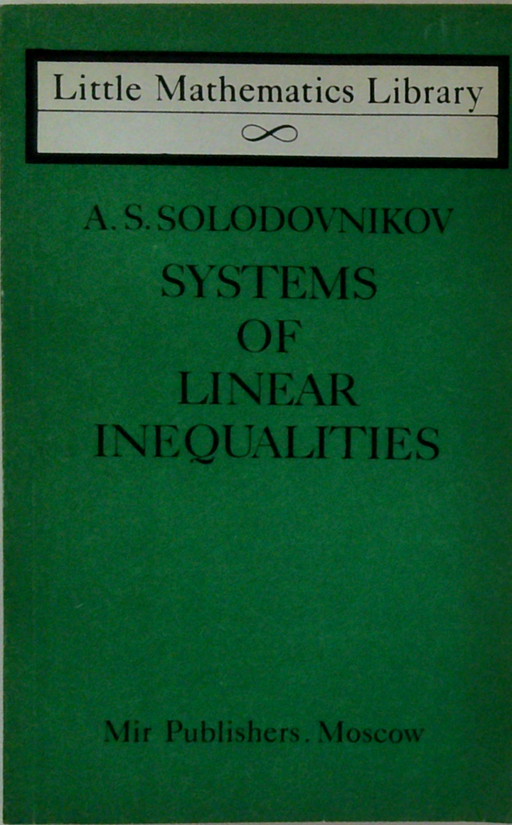 Systems Of Linear Inequalities