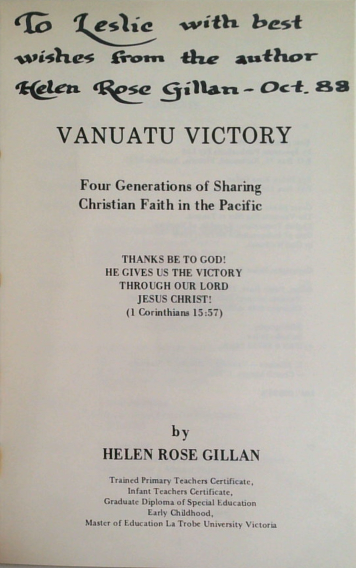 Vanuatu Victory (SIGNED)