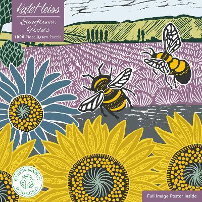 Adult Sustainable Jigsaw Puzzle Kate Heiss: Sunflower Fields: