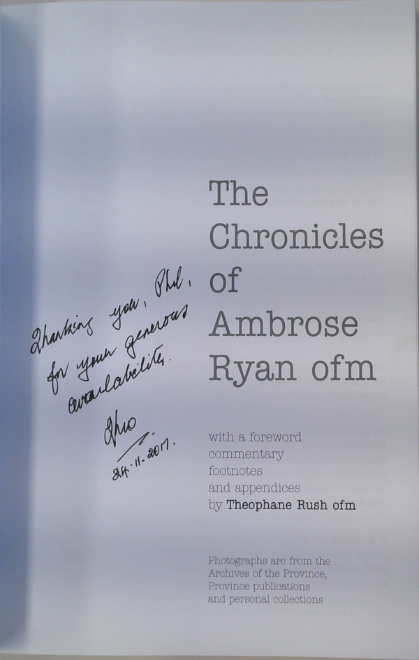 The Chronicles Of Ambrose Ryan Ofm (SIGNED)