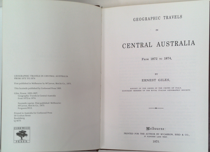 Geographic Travels In Central Australia: From 1872 To 1874